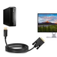 SIIG DisplayPort-naar-DVI-kabel - 1080p @60Hz mannelijk naar mannelijk passieve DP naar DVI-kabel voor DisplayPort-ingeschakeld computersysteem - 6 voet - thumbnail