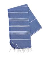 The One Towelling Hamamdoek Navy/Wit - thumbnail