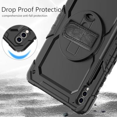 Casecentive Handstrap Pro Hardcase met handvat Galaxy Tab S9 Ultra zwart