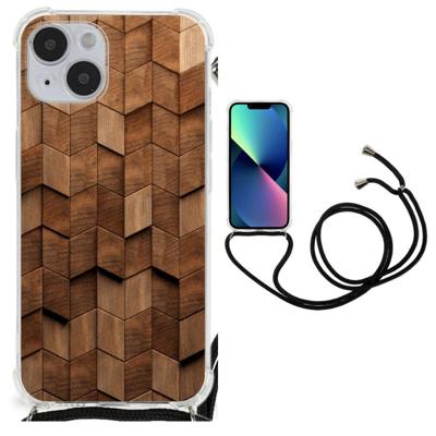 Stevig Telefoonhoesje voor iPhone 14 Plus Wooden Cubes Stevig Telefoonhoesje voor iPhone 14 Plus Wooden Cubes