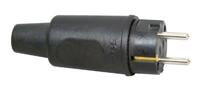 Stekker zwart rubber 220v - thumbnail