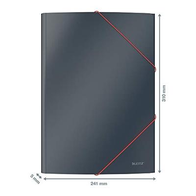 Leitz Cosy elastomap met 3 kleppen, uit karton, ft A4, grijs