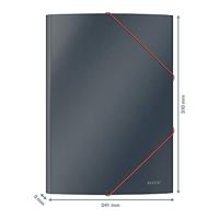 Leitz Cosy elastomap met 3 kleppen, uit karton, ft A4, grijs - thumbnail