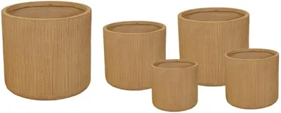 Mcollections Bloempot Nora Egg - Clayfibre - Ø25 x H25 - Luxe Camel