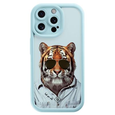 iPhone 15 Pro Max blauwe case - Tijger wild iPhone 15 Pro Max blauwe case - Tijger wild