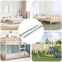 VidaXL Meubelschroeven 2 pcs zilver m6 x 100 mm staal - thumbnail