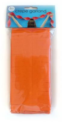 Oranje Crepe Papier Slinger 6 meter