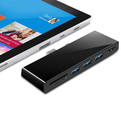ROCKETEK SK-S5H 3 x USB 3 0 + HDMI + SD/TF geheugenkaartlezer HUB 4K HDMI adapter (zwart)
