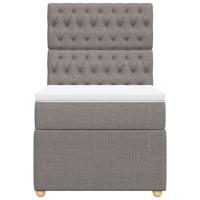 Boxspring met matras stof taupe 120x200 cm - thumbnail