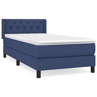 Boxspring met matras stof blauw 80x200 cm - thumbnail