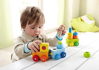 Haba stapelspeelgoed trein 32 cm junior hout 17 delig Haba stapelspeelgoed trein 32 cm junior hout 17 delig