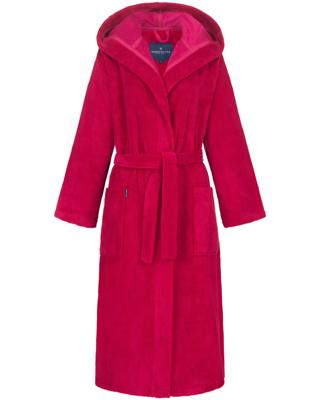 Morgenstern Morgenstern damesbadjas met capuchon Geena 2 kirschrot Maat XL
