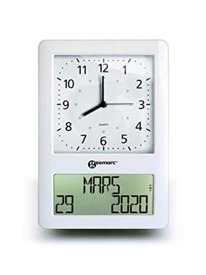 Geemarc VISO50_WH_VDE Zendergestuurd Wandklok Wit