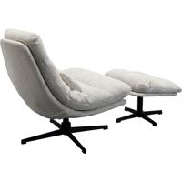 Kare Design Columbia Draaifauteuil en voetensteun - thumbnail