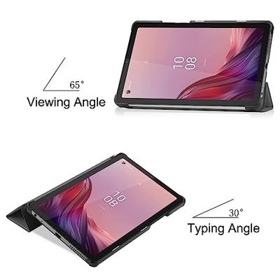 Lunso - Lenovo Tab M9 (9 inch) - Tri-Fold Bookcase hoes - Grijs Lunso - Lenovo Tab M9 (9 inch) - Tri-Fold Bookcase hoes - Grijs