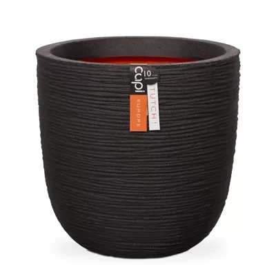 Bloempot Pot bol rib nl 35x34 - zwart Capi Nature - Capi europe Bloempot Pot bol rib nl 35x34 - zwart Capi Nature - Capi europe