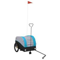 Fietstrailer 30 kg ijzer zwart en blauw - thumbnail