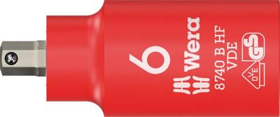 Wera 8740 B VDE HF Binnenzeskant Zyklop Bitdop, geïsoleerd, met 3/8"-aandrijving, met vasthoudfunctie, 6 x 55 mm - 05004902001