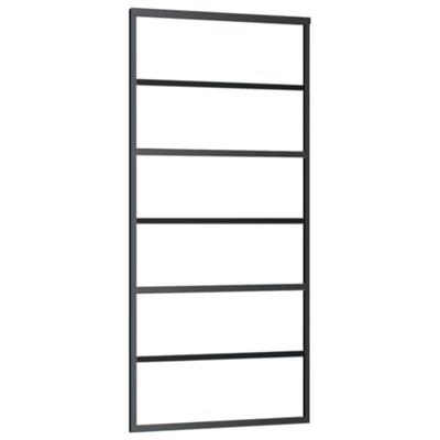 Schuifdeur met beslagset 90x205 cm ESG glas zwart