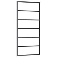 Schuifdeur met beslagset 90x205 cm ESG glas zwart - thumbnail