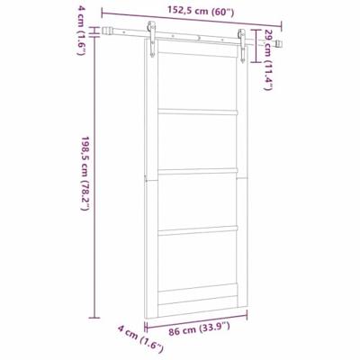 Schuifdeur ORKDAL Bruin 86 x 198.5 cm Hout en metaal - thumbnail