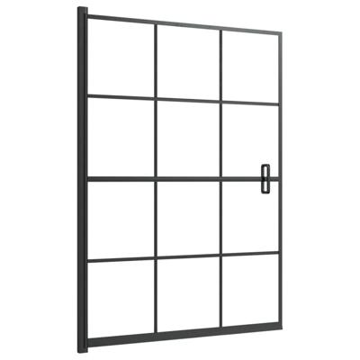 Douchewand 100x140 cm ESG zwart