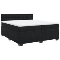Boxspring met matras fluweel zwart 200x200 cm - thumbnail