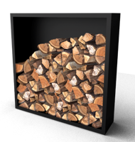 Beltza zwarte Houtopslag met achterwand 1500 x 385 x 1500 mm Geroba - Geroba - thumbnail