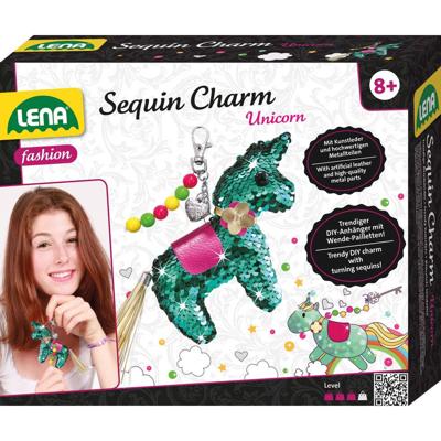 Lena sleutelhangerset Unicorn meisjes kunstleer roze 8-delig Lena sleutelhangerset Unicorn meisjes kunstleer roze 8-delig
