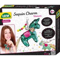 Lena sleutelhangerset Unicorn meisjes kunstleer roze 8-delig - thumbnail