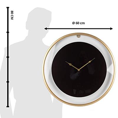 Clayre & Eef Wandklok Ø 60 cm Zwart Goudkleurig Ijzer Glas Muurklok