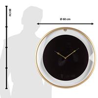 Clayre & Eef Wandklok Ø 60 cm Zwart Goudkleurig Ijzer Glas Muurklok - thumbnail