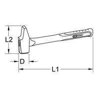 KS Tools 142.1031 1421031 Bankwerkershamer 415 g 290 mm 1 stuk(s) - thumbnail
