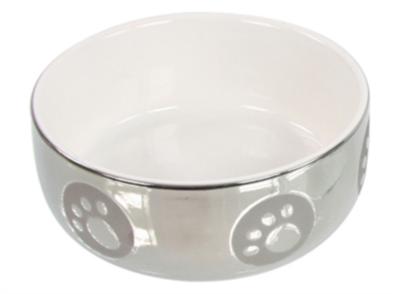 Katteneetbak royal zilver/wit 13 cm Eet-en-drinkbakken-kat Gebr. de Boon - Gebr de boon