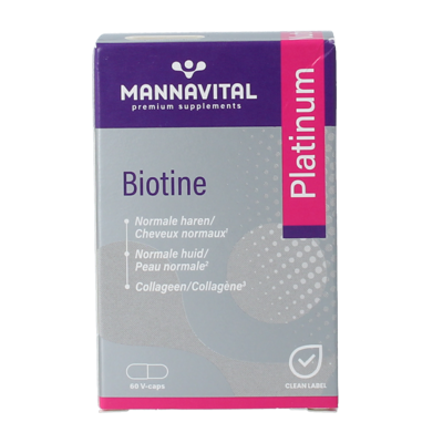 Mannavita Biotine platinum 60 Vegetarische capsules Mannavita Biotine platinum 60 Vegetarische capsules