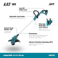 Makita DUR193Z Grastrimmer Accu Zonder accu 18 V Snijbreedte max.: 260 mm - thumbnail