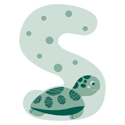 Small Foot - houten dieren kinderletter - s