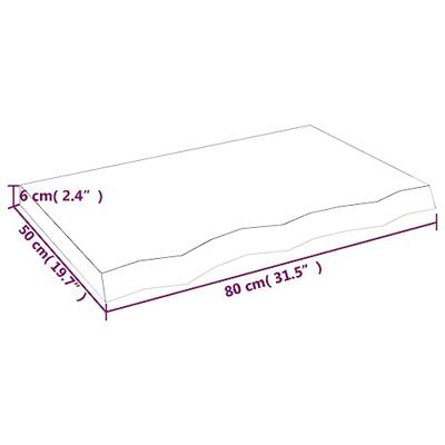 VidaXL Wastafelblad 80x50x(2-6) cm behandeld massief hout lichtbruin VidaXL Wastafelblad 80x50x(2-6) cm behandeld massief hout lichtbruin