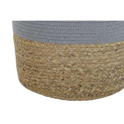 Basket spelset DKD Home Decor Wit Natuurlijk Lichtgrijs Natuurlijke Vezel (2 Onderdelen) (2 Stuks)