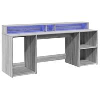Bureau met LED-verlichting 200x55x91 cm hout grijs sonoma eiken - thumbnail