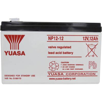 Yuasa NP12-12 Loodaccu 12 V 12 Ah Loodvlies (AGM) (b x h x d) 151 x 98 x 101 mm Kabelschoen 4.8 mm Onderhoudsvrij, VDS-certificering
