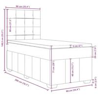 Boxspring met matras stof blauw 90x200 cm - thumbnail