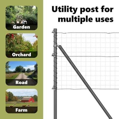 VidaXL Afrasteringspaal 7 pcs grijs staal