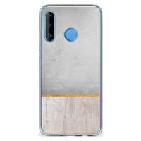 Huawei P30 Lite Stevig Telefoonhoesje Wood Concrete - thumbnail