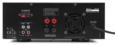 Fenton AV120FM HiFi-stereo-versterker, vermogen: 2 x 60 Watt RMS (8 Ohm), impedantie: 4/8 Ohm, Bluetooth, USB, FM-radio, digitaal, echo/bass/Treble, zwart