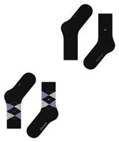 Burlington 2-paar everyday dames sokken - Biologisch katoenen vrouwen sokken met ruit print - thumbnail