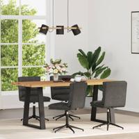 Eetkamerstoelen 4 st kunstleer zwart - thumbnail