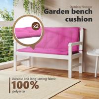 Tuinbankkussens 2 st 120x50x7 cm stof roze - thumbnail
