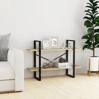 Boekenkast met 2 schappen 100x30x70 cm spaanplaat sonoma eiken - thumbnail