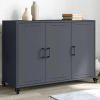 Dressoir 100,5x39x72 cm staal antracietkleurig - thumbnail